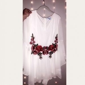 floral embroidered romper